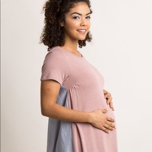 Pink Blush Maternity Striped Back Dress